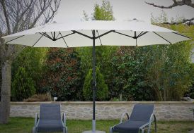 Parasol en aluminium avec grande toile en polyester 465 cm
