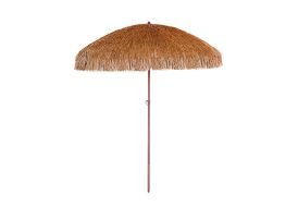 Parasol droit en acier imitation bois Manila ⌀ 200 cm
