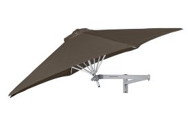 Parasol mural Umbrosa avec bras Néo 2,00 m et toile Solidum Taupe