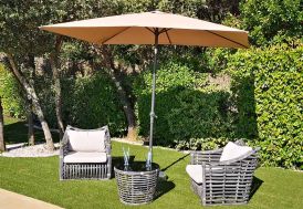 Parasol rectangulaire inclinable en aluminium et polyester Givex Tilt