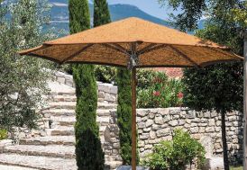 Parasol rond en fibres de coco et aluminium 2,5 m Les Ombrières de Provence
