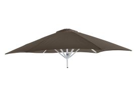 parasol rond avec armature en aluminium et toile en acrylique marron
