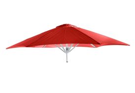 parasol rond avec armature en aluminium toile acrylique rouge