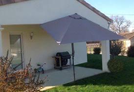 Parasol de terrasse rectangulaire en acier et polyester Leo