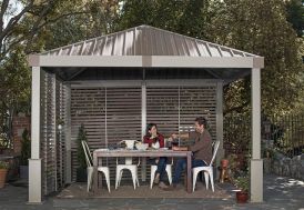 Pergola en aluminium avec parois vantelles Sojag Nanda