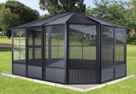 Pavillon de jardin fermé en métal Sojag Charleston 14,7 m²