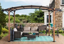 Pergola en métal effet bois Sunjoy
