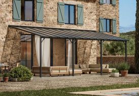 Pergola adossée en aluminium et polycarbonate Harmonie