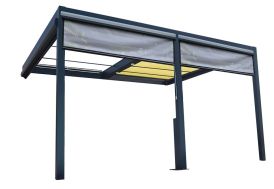 Pergola en aluminium avec store enroulable et coffre intégral 3,18 x 4,29 m 