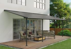 Pergola adossée 7 x 3 m en aluminium gris Canopia by Palram