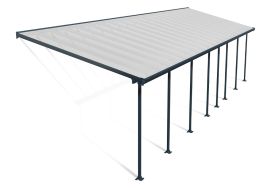 Pergola adossée en aluminium Fiera Patio grise - 3 x 12,2 m Canopia by Palram