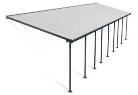 Pergola adossée en aluminium Fiera Patio grise - 3 x 12,7 m