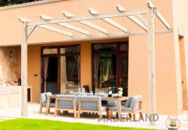 Pergola adossée en bois lamellé collé Amiens Maderland 