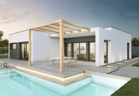 Pergola adossée en bois lamellé collé Burgos Maderland