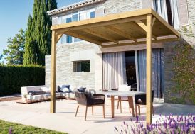 Pergola adossée en bois Maderland Rennes