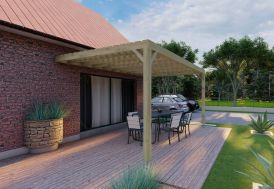 Pergola adossée bois autoclave toiture platelage profondeur Ma Pergola Bois