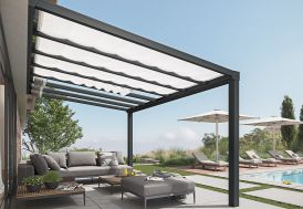 Pergola adossée en aluminium et polycarbonate Stockholm Palram