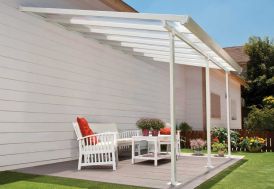 Pergola adossée DCB GARDEN Cielo-4x3-n aluminium noir, 9.36 m²