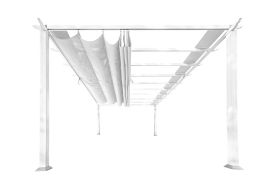 Pergola en aluminium effet bois Paragon Florence 17,67 m² blanc