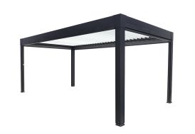 Pergola bioclimatique motorisée en aluminium noir