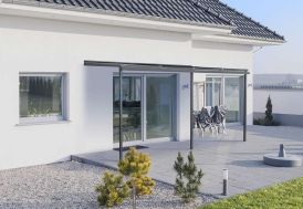 Pergola en Aluminium et Polycarbonate Grise Xtra (295x405)