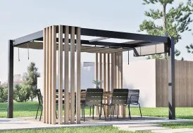 Pergola en aluminium effet bois Sojag