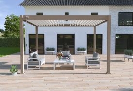 pergola bioclimatique 3 x 4 m marron Ombréa 15-728394 