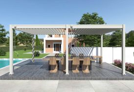 Pergola bioclimatique Ombréa 3 x 6 m blanche 15-701090