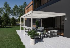 Pergola bioclimatique adossée 4 x 6 m Ombréa 15-729445