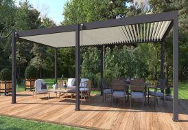 Pergola bioclimatique en aluminium anthracite