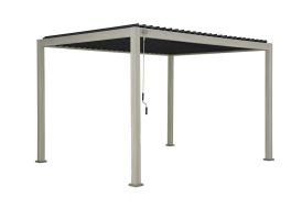 Pergola bioclimatique en aluminium effet bois Ombréa 