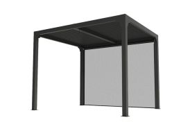 Pergola Bioclimatique en Aluminium avec Store en PVC Habrita 7,2 m² Gris Anthracite