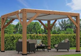 Pergola bioclimatique en bois et aluminium Karl 