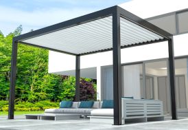 Pergola bioclimatique en aluminium Event Premium 4 x 3 m motorisée + LED