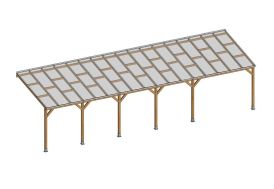 Pergola en Bois Traité Autoclave avec Polycarbonate 6mm 3x10,4m