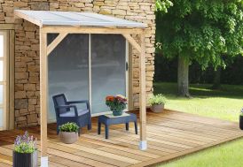 Pergola en Bois Traité Autoclave avec Polycarbonate 6mm 3x2m