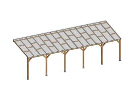 Pergola en Bois Traité Autoclave avec Polycarbonate 6mm 3x9,2m