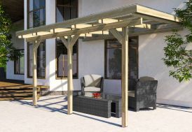 Pergola adossée en bois 3 x 4 m PVC