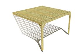 Pergola adossée bois autoclave toiture lattage - ventelles profondeur Ma Pergola Bois