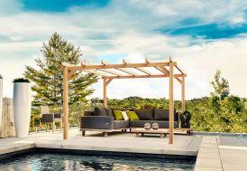 pergola en bois du Nord de l'Europe lamellé collé Linares Maderland