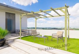 Pergola autoportée en bois massif d'Europe du Nord Barcelona Maderland