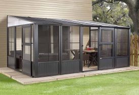 Pergola fermée en aluminium et acier galvanisé Sojag Charleston 15,51 m² 