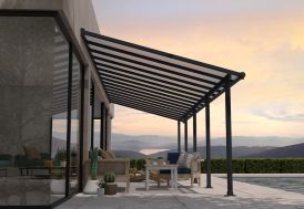 Pergola Olympia en aluminium et polycarbonate gris anthracite Palram