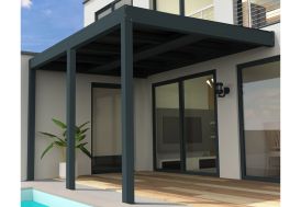 Pergola photovoltaïque en aluminium Heliolite gris anthracite