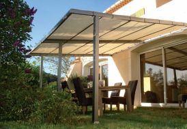Pergola Phoenix 14 m² en alu et acier Couleurs du Monde avec toile