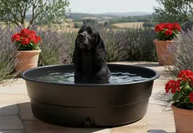 Piscine pour chien et animaux en PEHD noir ø130 cm 500 L Plast'Up