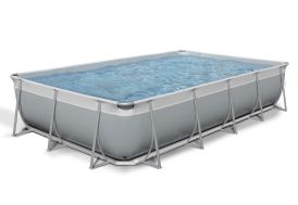 Outsunny - Piscine tubulaire hors sol rectangulaire cadre en métal avec  filtre 292L x 190l x 75H cm gris