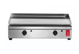 Plancha en inox avec plaque lisse et 2 brûleurs 5600 Watts