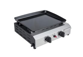 Plancha à gaz 2 brûleurs 4,8 kW – 40 x 34 cm