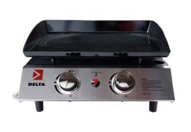 plancha gaz en acier et inox 2 bruleurs
